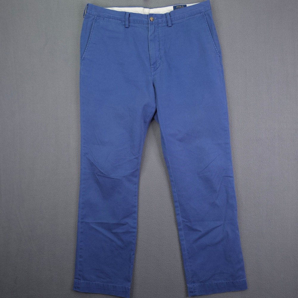 Polo Ralph Lauren Chino Pants Classic Fit Blue 36x32 Cotton Twill Flat Front